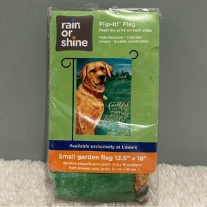 Rain or Shine Golden Retriever 2 Sided Garden Flag ‘Faithful Friendly Family’